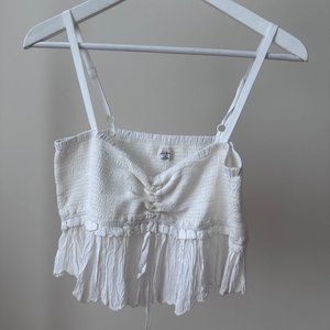 Aritzia Wilfred Cropped Ruffle Tank